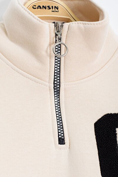 Cansın Mini Black Velvet Trousers Zippered Collar Raised Collar Boys' Suit 23241