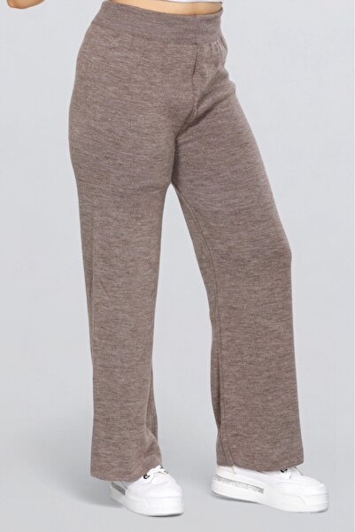 Cemre Life Women's High Waist Elastic Straight Leg Knitted Pants Casual Daily Home Wear