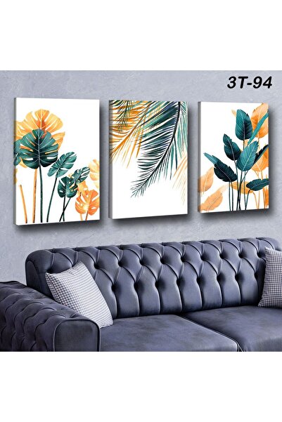Gülsüm Aydın 3’lü Modern Kanvas Tablo Seti – Her Biri 40x60 cm – Dekoratif Duvar Tablosu