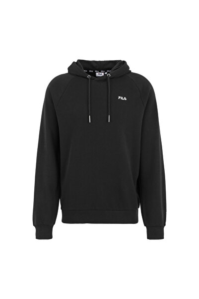 FILA Hanorac bărbătesc Braives negru cu mânecă raglan, mărimea S