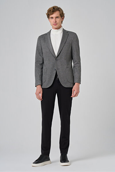 Morven Men's Smoked Knitted Slim Fit Mono Collar Jacket