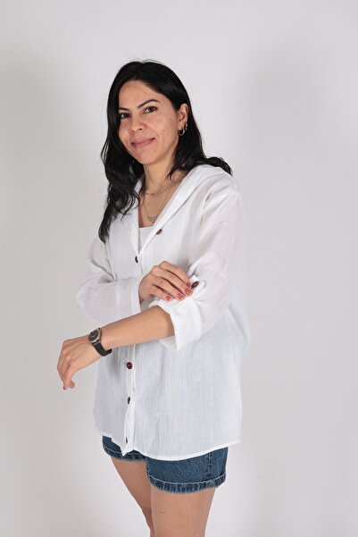 MUEV Великий розмір Жіноча сорочка з капюшоном з 100% бавовни, виготовлена з автентичної тканини Шіле