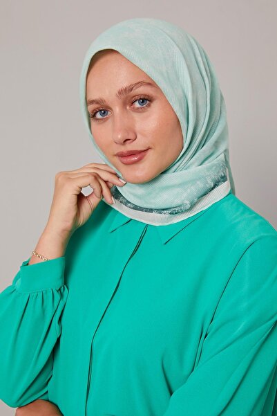 Levidor Mint Green Tie-Dye Pattern Cotton Scarf