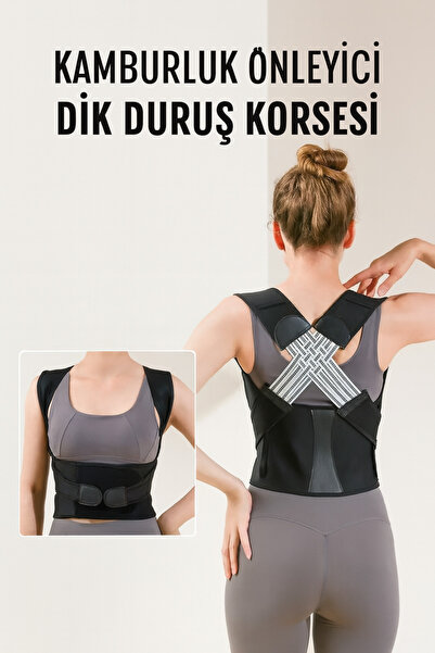 Yenilig Kamburluk Önleyici Dik Duruş Korsesi – Ayarlanabilir Ortopedik Sırt v...