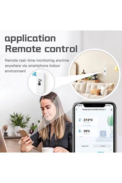 YEBO STORE Smart Temperature and Humidity Sensor, WiFi, Compatible with Tuya APP, Smart Life APP, Alexa and Goo