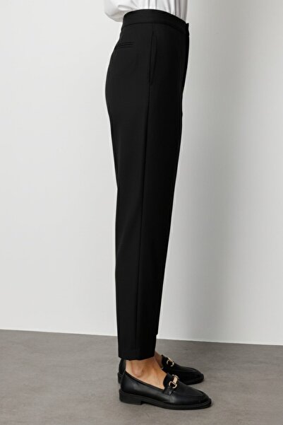 Mizalle Melanj Dokuma Siyah Klasik Pantolon