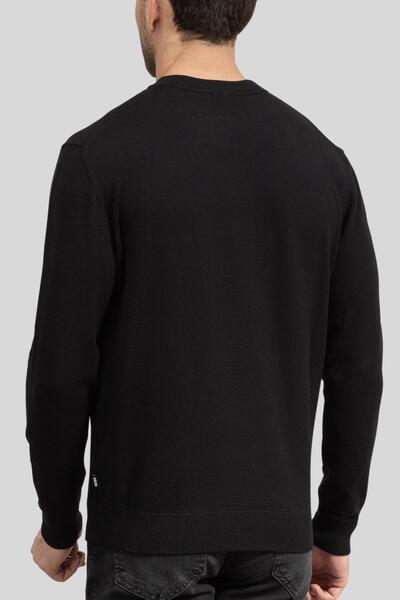 BOSS Erkek Marka Logolu Kazak Siyah