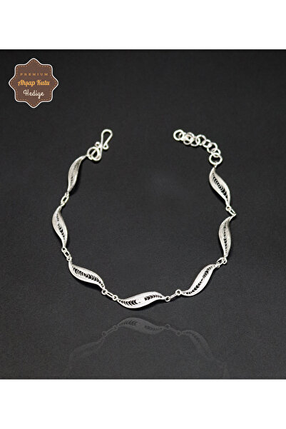 Midyat Nurtaş Gümüş Dalgalı Zarif Model 925 Ayar Gümüş Telkari Kadın Bileklik...