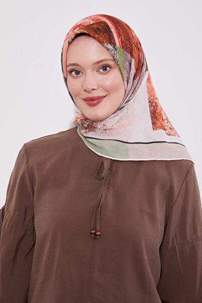 Levidor Salmon Striped Batik Cotton Scarf