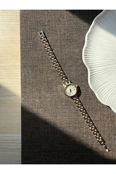 rubsey Retro Minimal Metal Kordon Vintage Kadın Kol Saati Çift Renk