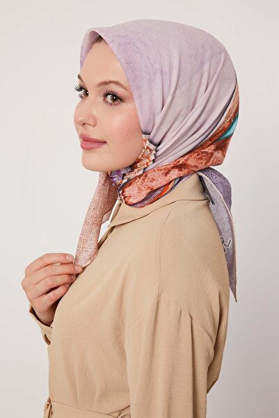 Levidor وشاح قطني بنمط شريط أرجواني