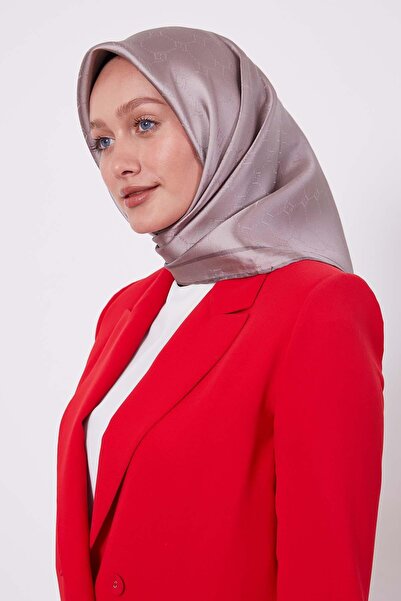 Levidor Mink Honeycomb Pattern Monogram Silk Scarf