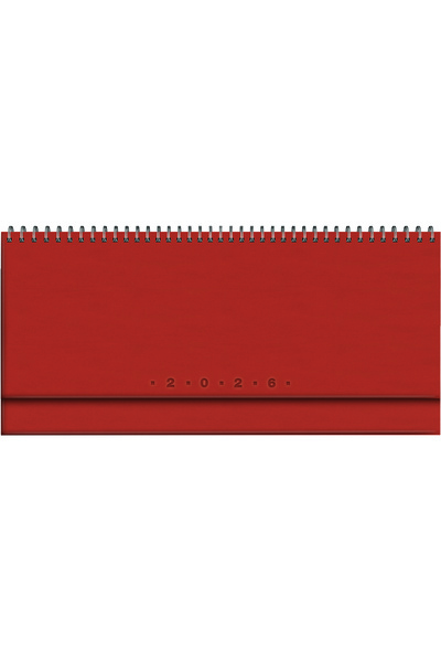 Gıpta 2026 504-GLK GLOBE Spiralli - Deri Sert Kapak 14X33 Haftalık Beyaz Masa Takvimi