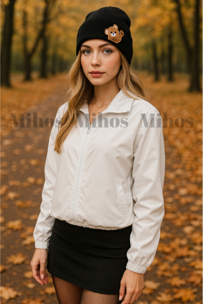 Mihos Unisex Kışlık Ayıcık Nakışlı-Figürlü Bere