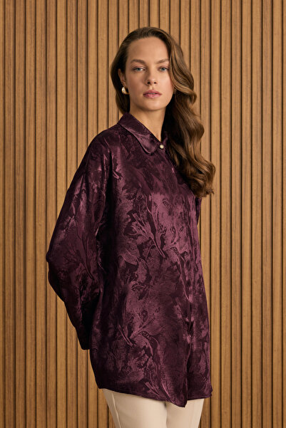 Aker Dokusu Desenli Rayon Gömlek