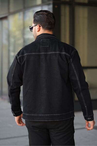 LTC Jeans Men's Regular Fit Buttoned Vintage Black Jacket