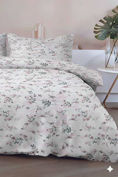 FAVORA Pampas Double 100% Cotton Duvet Cover Set - Plum