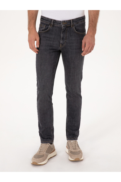 Cacharel Antrasit Slim Fit Pamuk Karışımlı Jean Pantolon 50313997-VR006