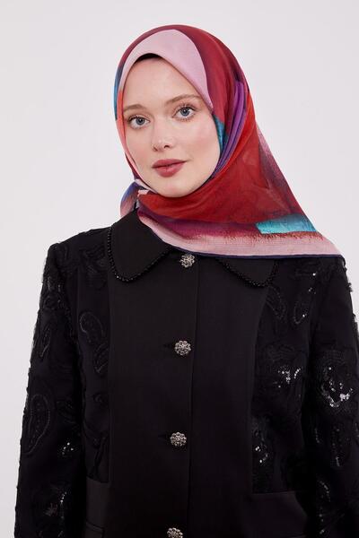 Levidor Red Line Pattern Cotton Scarf