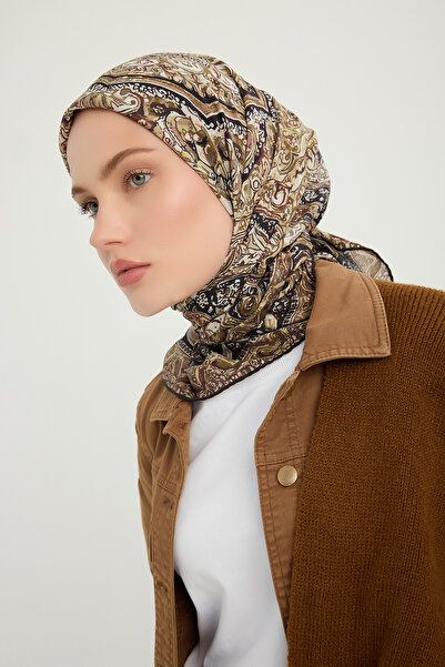 Schaless Eternal Palaces - Mink - Vierra Patterned Viscose Scarf - 90X90 cm