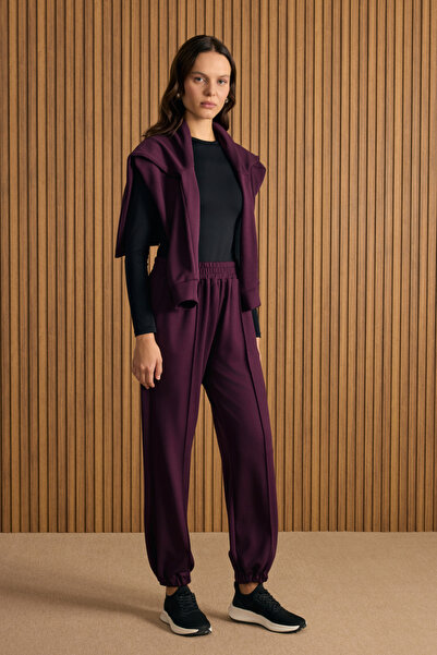 Aker Beli ve Paçası Lastikli Vison Örme Pantolon