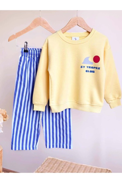 Pinkitokids Boys' St.Tropez Club Sweatshirt and Woven Trousers Set
