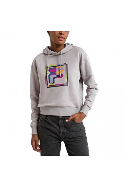 FILA Hanorac de damă, amestec de bumbac/poliester, gri, mărime medie - Lifest...