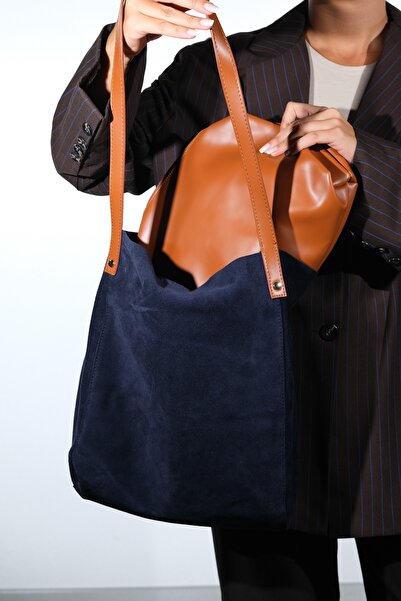 LuviShoes ALFRED Синя натуральна шкіра замша жіноча сумка через плече