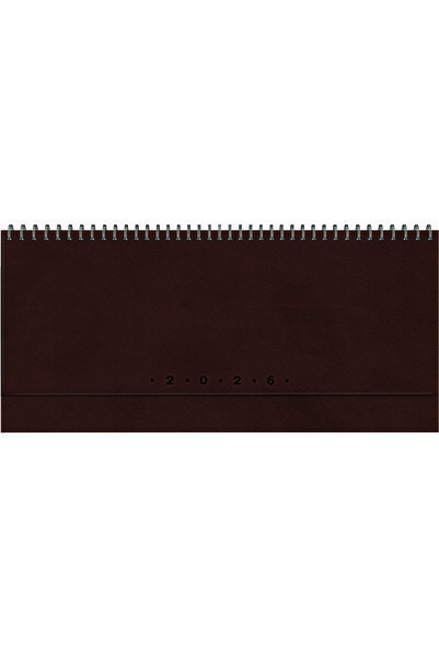 Gıpta 2026 504-GLK GLOBE Spiralli - Deri Sert Kapak 14X33 Haftalık Beyaz Masa Takvimi