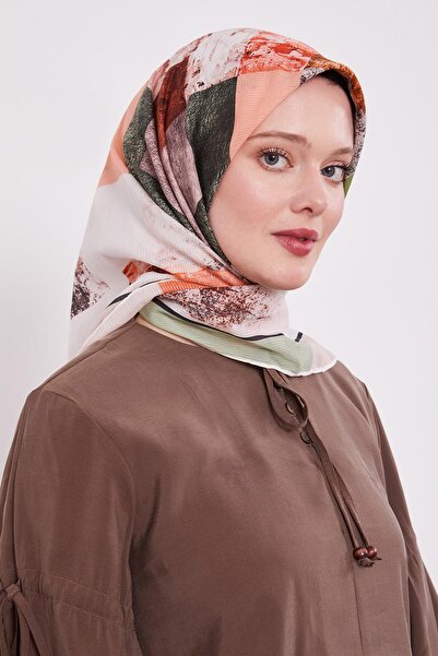 Levidor Salmon Striped Batik Cotton Scarf