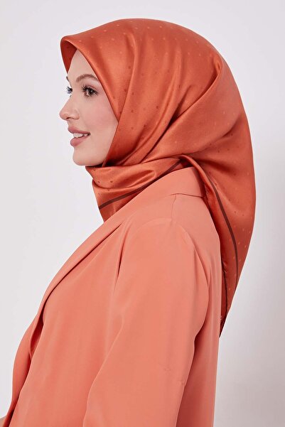 Levidor Pomegranate Flower Speckle Pattern Monogram Silk Scarf