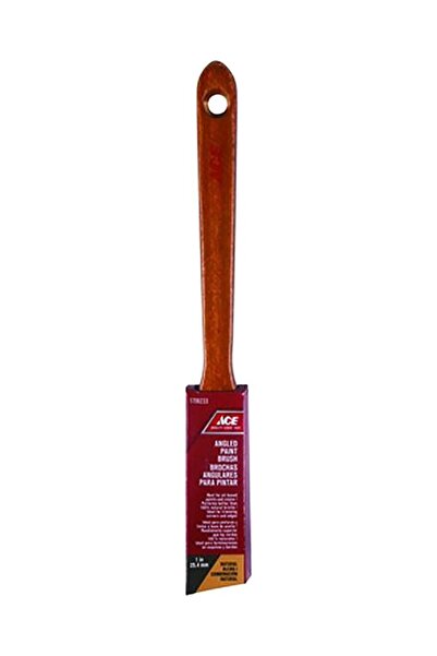 ACE Angled Wooden Durable High-Quality Paint Brush Brown 1 Inch