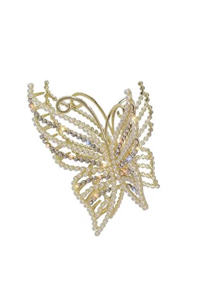 Tessero Clama pentru par eleganta, model in forma de fluture cu perle si piet...