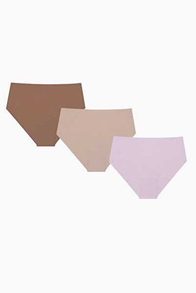 NBB Dusty Rose Light Brown Dark Brown 3-Piece Laser Non-Marking High Waist Panties