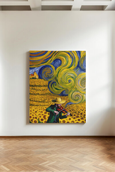 Kanvaspera Van Gogh'un Ayçiçeği Tarlası - Kanvas Tablo - Dışavurumcu, Sanatsal ve Neşeli Temalı Duvar Dekoru