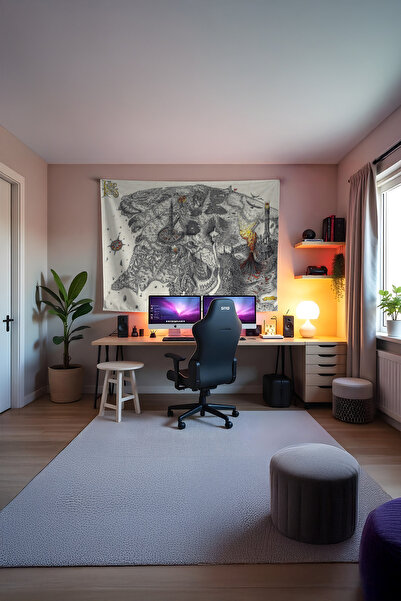 Charmbi Lord Of The Rings Yatay Duvar Örtüsü Film Temalı Kaliteli Kumaş Oda Dekoru Tapestry Duvar Halısı