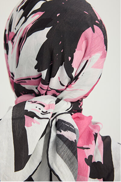 Schaless Özgür Fırçalar - Ροζ - Φουλάρι από βισκόζη με σχέδιο Vierra - 90x90 εκ.