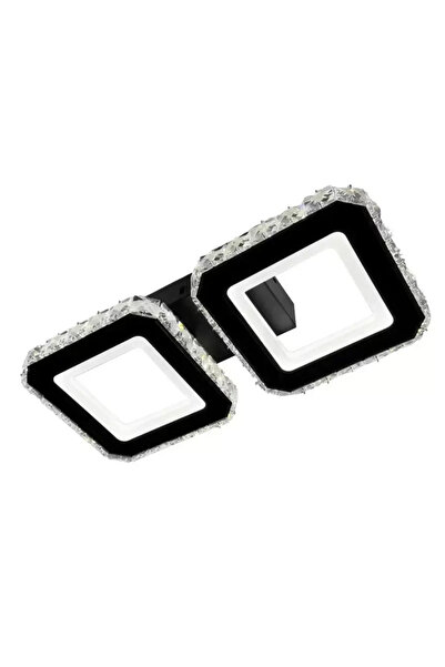 Alessandro DESIGN Candelabru LED din cristal QUADRIS 24W, 2 pătrate, lumină r...