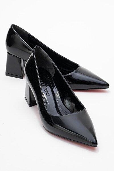 CCWAY AYAKKABI حذاء نسائي بكعب عالٍ مصنوع من الجلد باللون الأسود