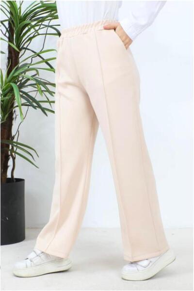 Azra vvear kadın önden dikişli çimalı scuba pantolon