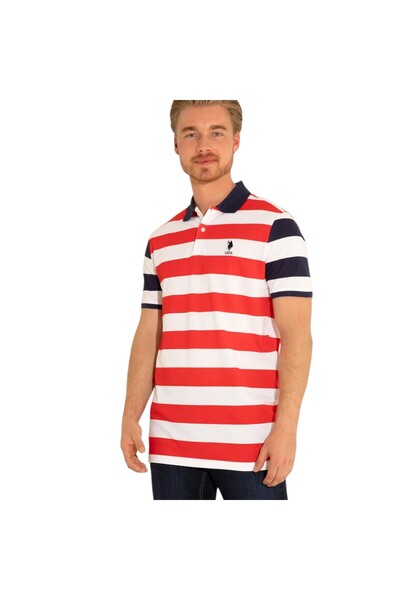 U.S. Polo Assn. تي شيرت مخطط للرجال