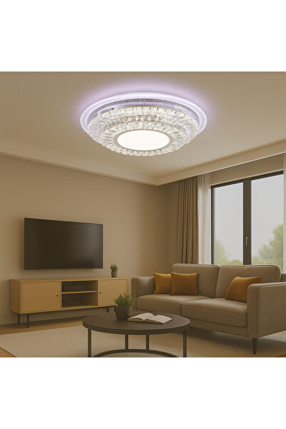 Miralux Lampă de tavan LED cu telecomandă RGB, 70W, lumină albastră/rece/cald...