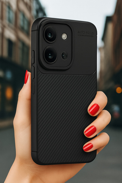 Hatreds Xiaomi Redmi 15C Uyumlu Karbon Desenli İnce Yapılı Silikon Kapak