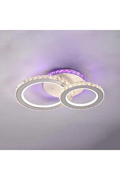 Alessandro DESIGN Candelabru LED RGB 43W – 2 inele, telecomandă, lumină 3CCT,...