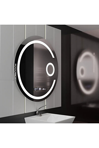 Marcello Oglindă rotundă LED 70 cm Visio MotionGlow – anti-aburire, ceas, ter...