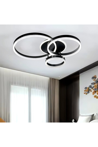 Alessandro DESIGN Candelabru LED RIGA LILITH – 94 W, 3 cercuri, telecomandă, ...