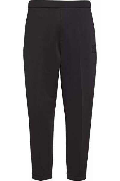Calvin Klein Erkek Normal Kalıp Pileli Logo Etiketli Düz Paça Siyah Eşofman Altı LV04RD213G-UB1