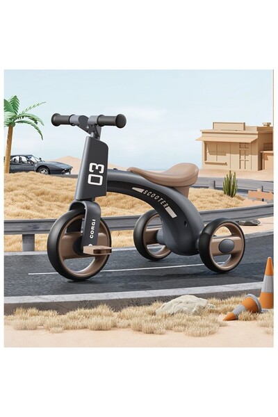 dalip Kids Tricycle, 1-6 years, Lights & Sounds, Pedals, Inflatable Wheels, 57x36x47 cm, Gray