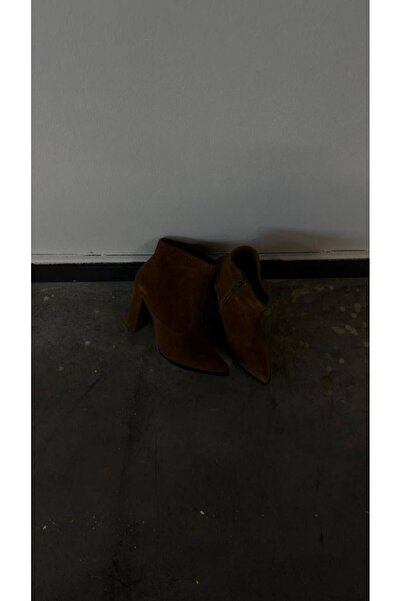 cevaplus Topuklu Kadın Hakiki Deri Süet Bot