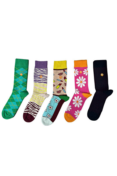 Bijutek جوارب قطنية نسائية ملونة منقوشة